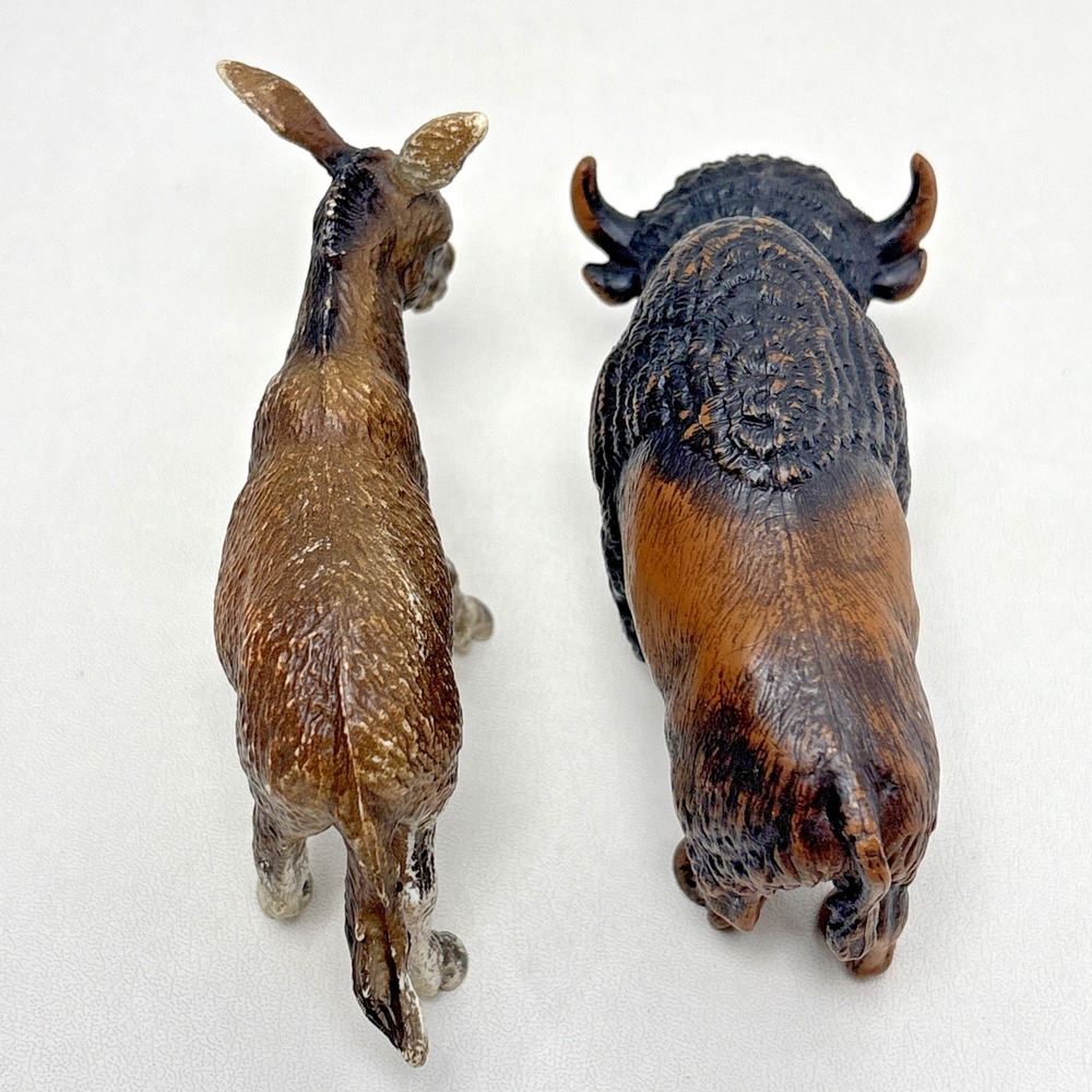 Schleich Brown American Buffalo BIison And Donkey Western Animal Figure - Picture 3 of 7